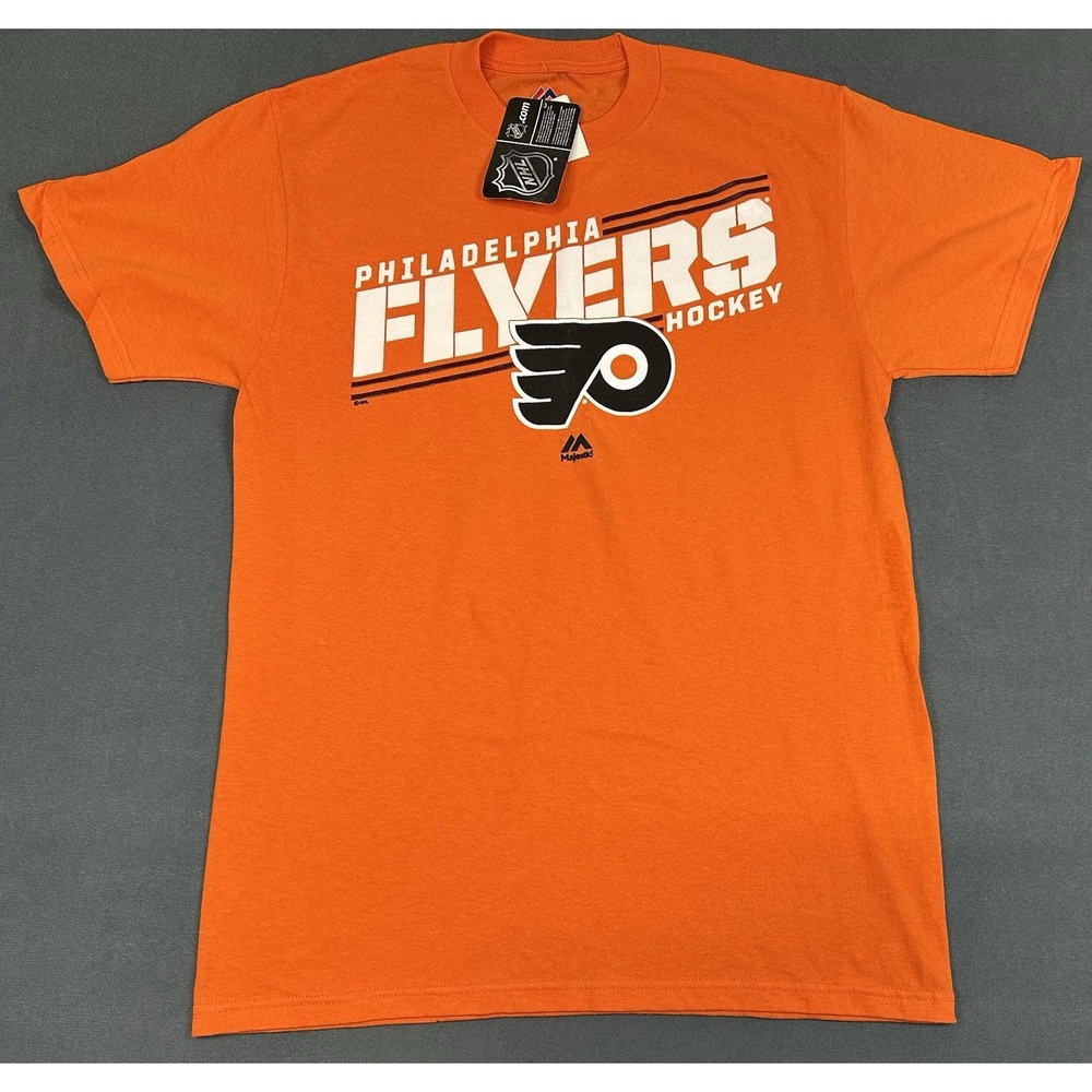 NEW Majestic NHL Philadelphia Flyers T-Shirt Orange Size Medium NWT